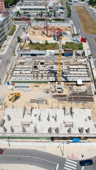 Progresso nos trabalhos estruturais do Conjunto Habitacional Estádio do Mar